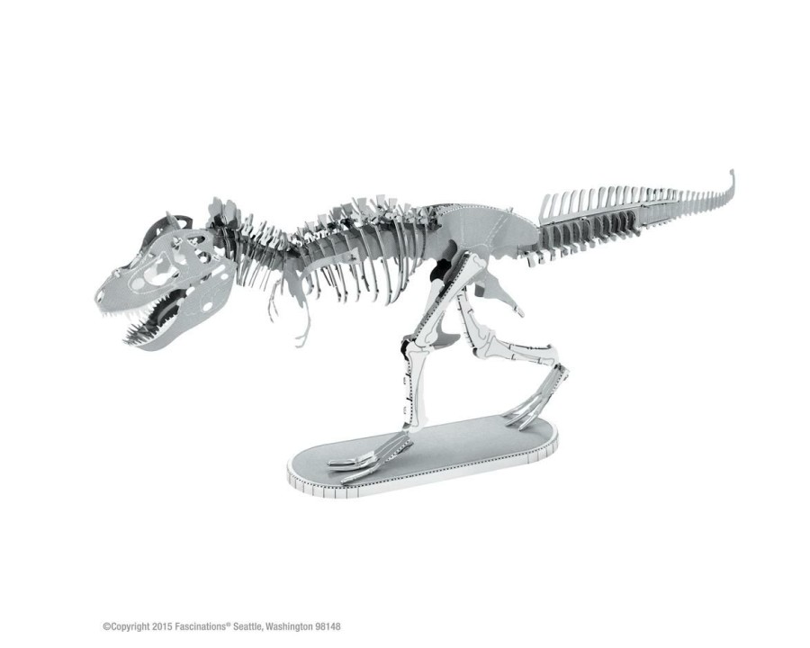 Diecast * | Fascinations Metal Earth Tyrannosaurus Rex Skeleton 3D Metal Model Kit Clearance Sale