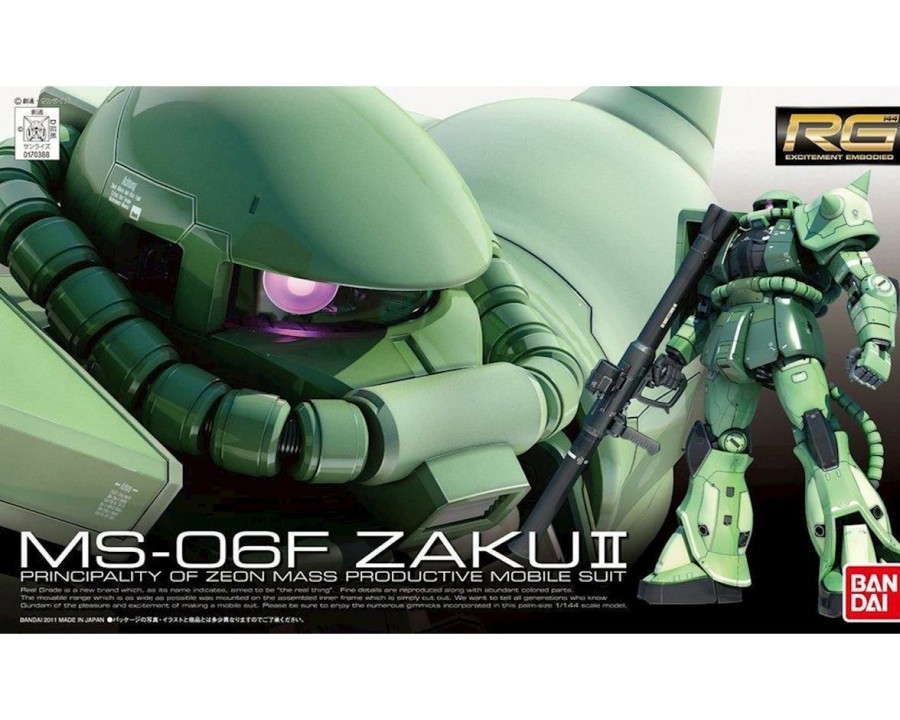 Plastic * | Bandai #4 Ms-06F Zaku Ii Gundam 1/144 Real Grade Action Figure Model Kit Best-Selling