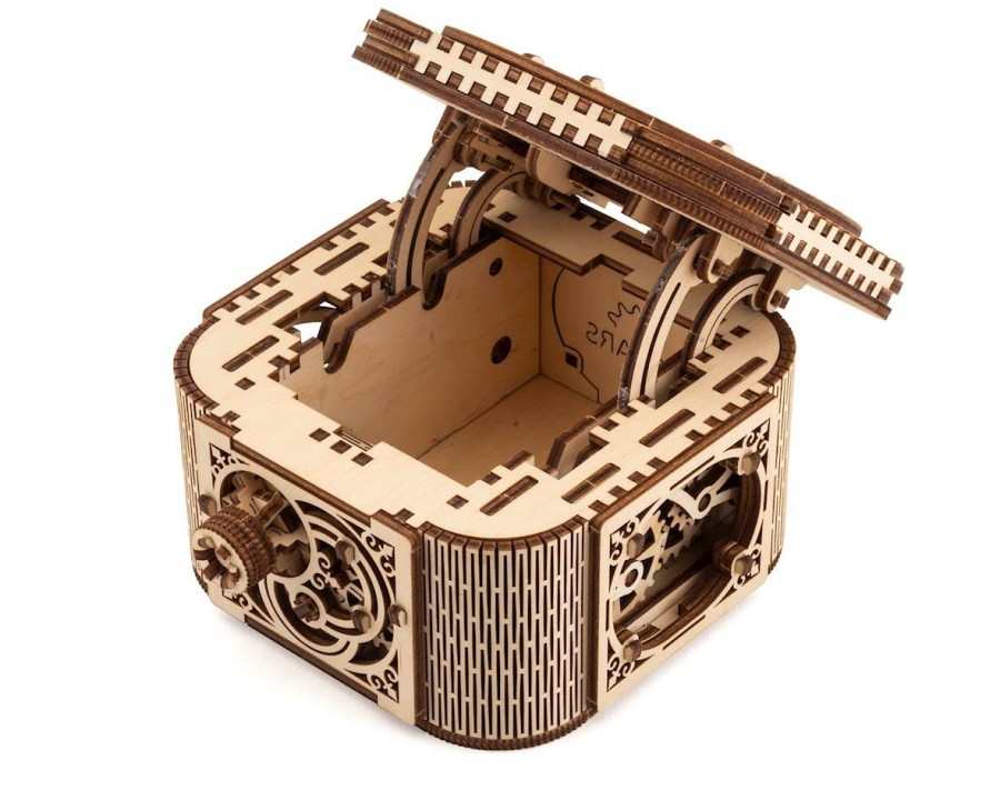 Wood * | Ugears Treasure Box Wooden 3D Model Clearance