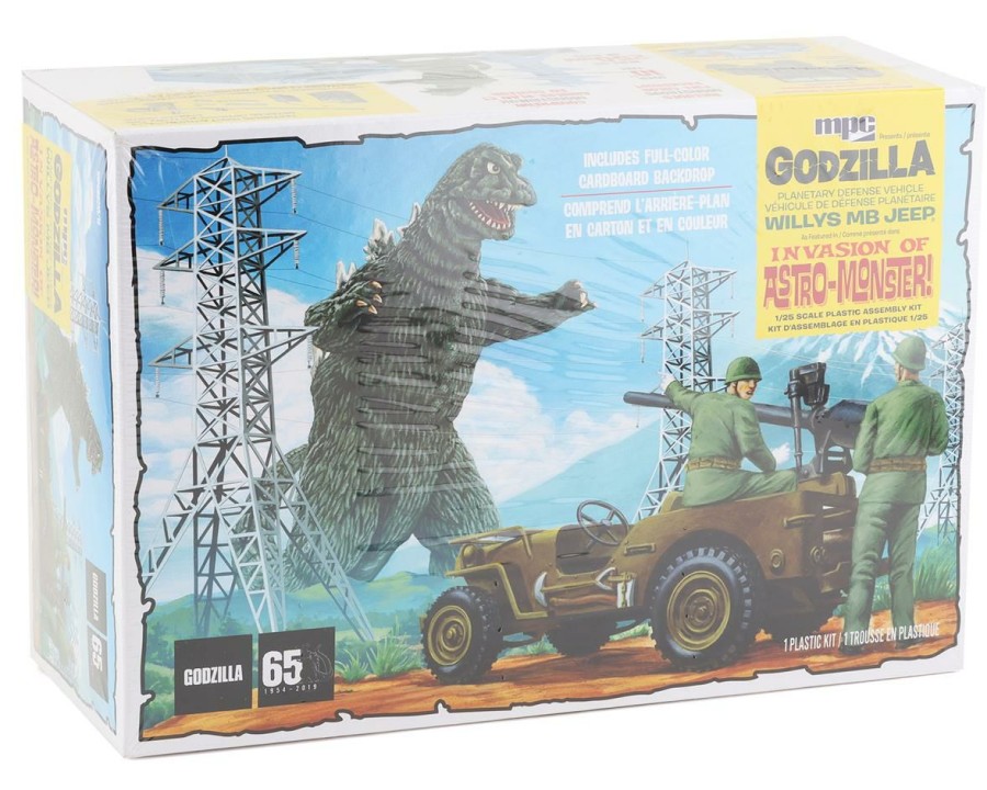 Plastic * | Round 2 Mpc 1/25 Godzilla Army Jeep Model Kit Clearance Sale