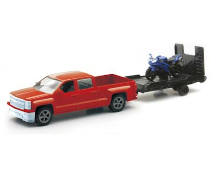 Diecast * | New Ray 1/43 D/C Chevy Pick Up W/ Bike/Atv Discounts