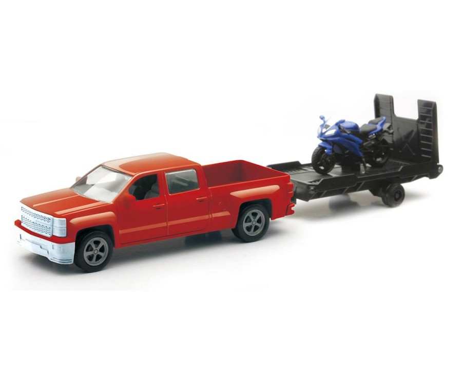 Diecast * | New Ray 1/43 D/C Chevy Pick Up W/ Bike/Atv Discounts