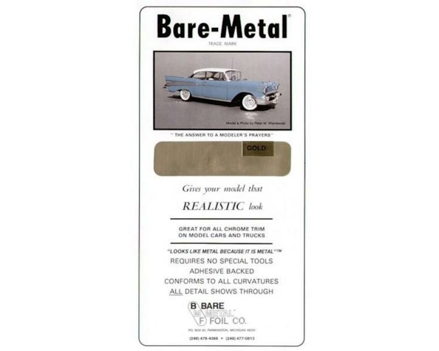 Paints & Supplies * | Bare Metal Foil Bare-Metal 008 Gold Foil Model Car Kit Adhesive Popular