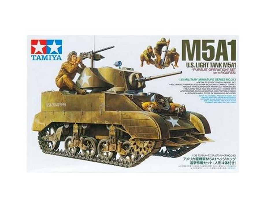 Plastic * | Tamiya 1/35 Us Light Tank M5A1 "Pursuit Operation" Model Kit W/ Figures Online Sale