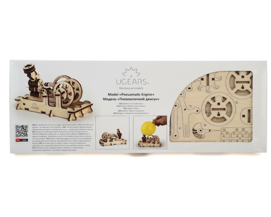 Wood * | Ugears Pneumatic Engine Mechanical Wooden 3D Model Latest