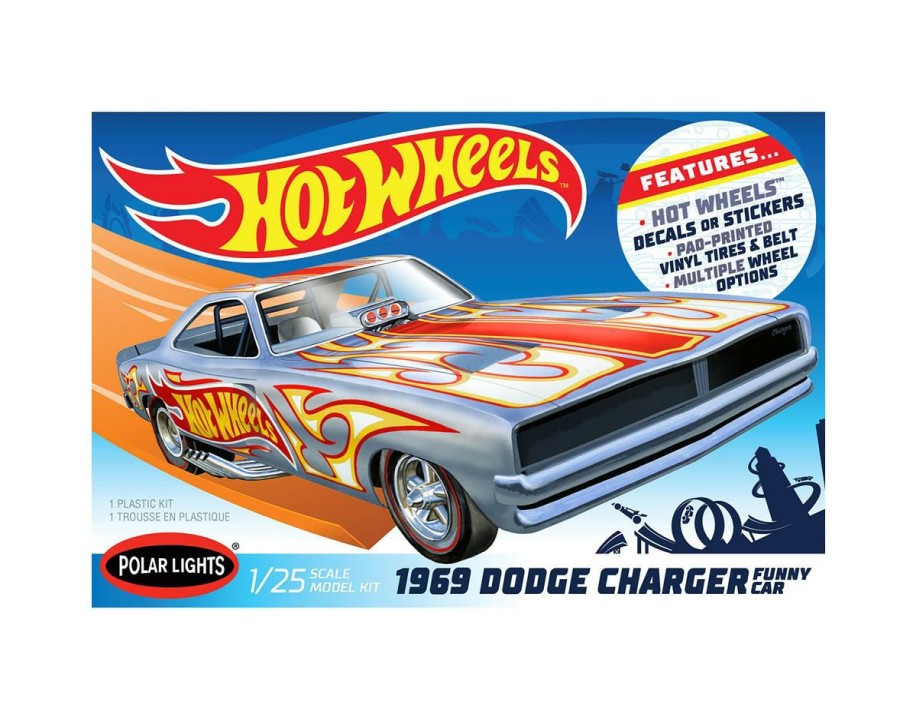 Plastic * | Round 2 Polar Lights 1969 Dodge Charger Funny Car Hot Wheels 1:25 Best Choice