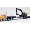 Diecast * | New Ray 1/43 Kenworth W900 W/Lowboy Trailer & Excavator (D New