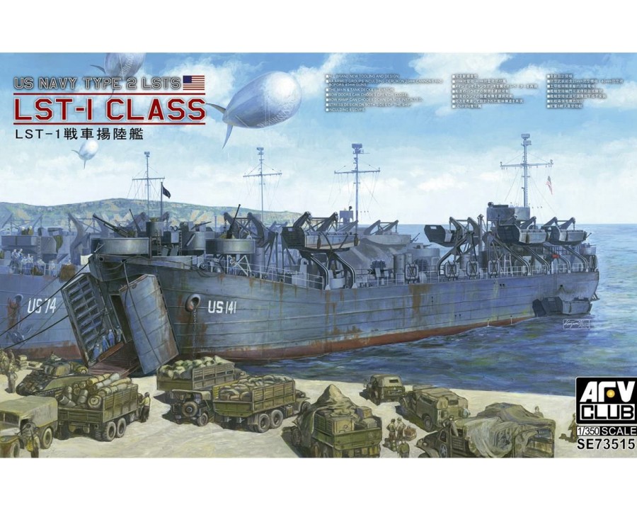 Plastic * | Afv Club 1/350 Usn Lsts Lsr1 Tank Landing Ship Less Expensive