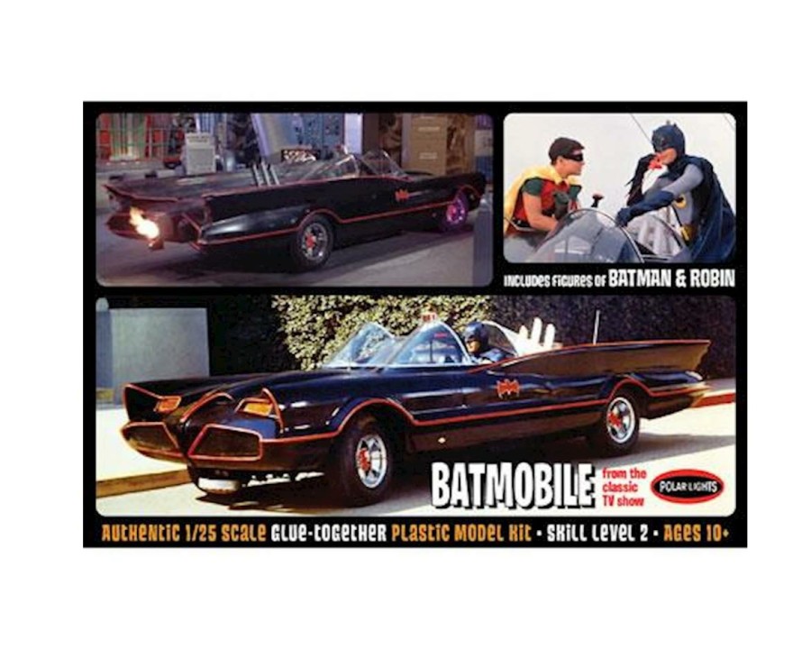 Plastic * | Round 2 Polar Lights 1/25 1966 Batmobile W/Batman And Robin Figures Discounts