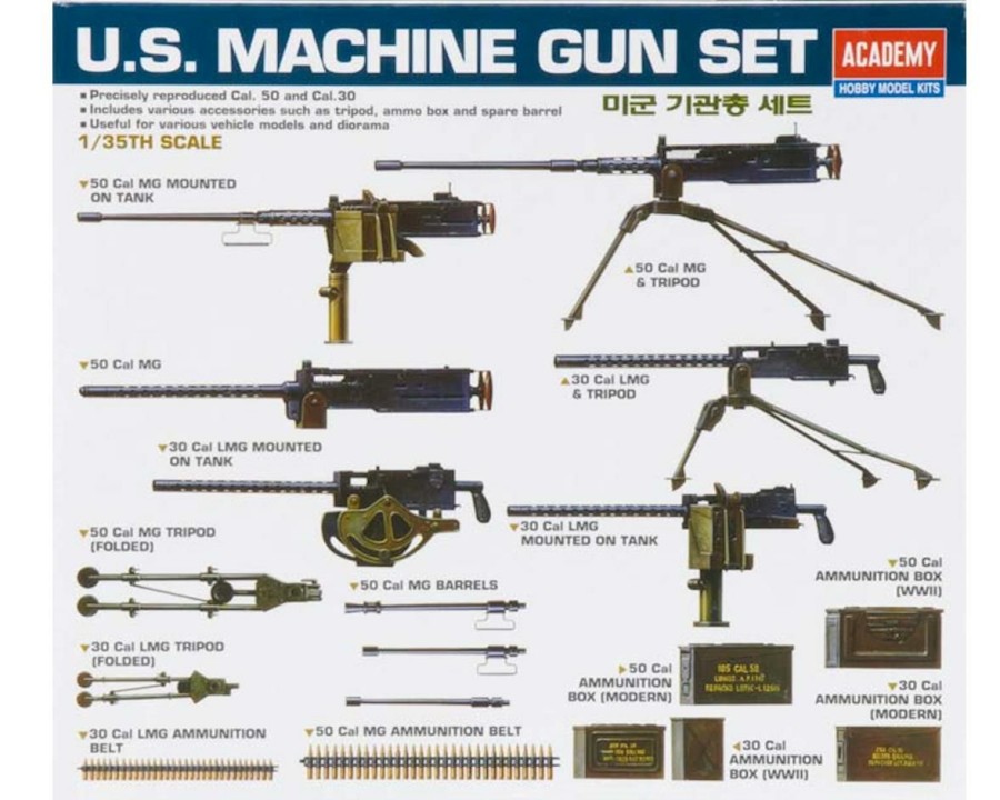 Diorama & Accessories * | Academy/Mrc 1/35 Us Wwii Machine Gun Set Best Choice