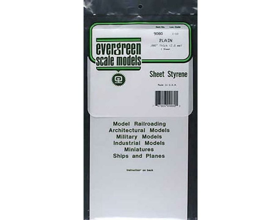 Paints & Supplies * | Evergreen Scale Models White Sheet .080 X 6 X 12 Discount Store