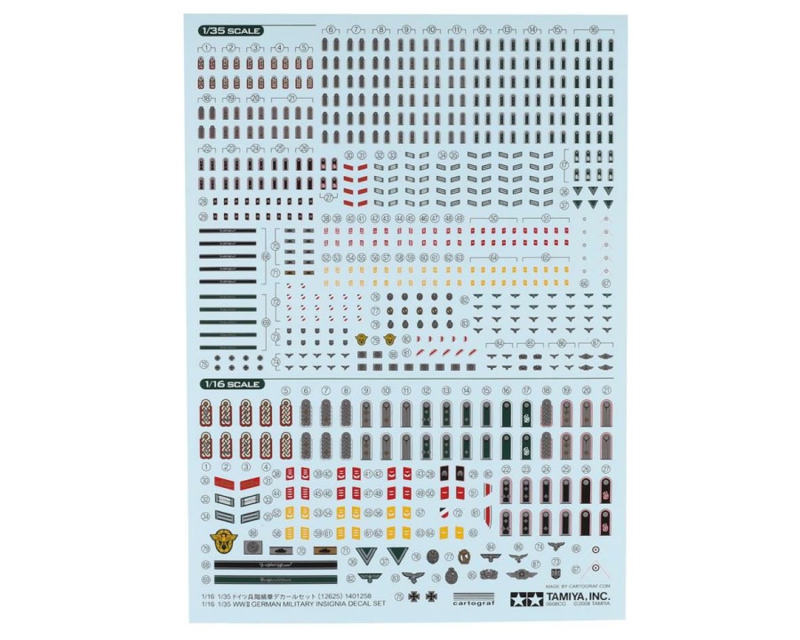 Plastic * | Tamiya German Military Insignia 1/35 Decal Sheet Offering Discounts