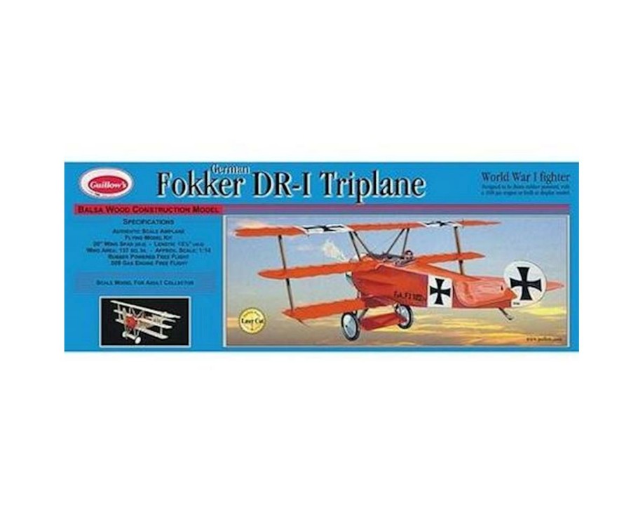 Rubber Powered * | Guillow Fokker Dr-1 Triplane Laser Cut Kit, 20 Clearance Sale