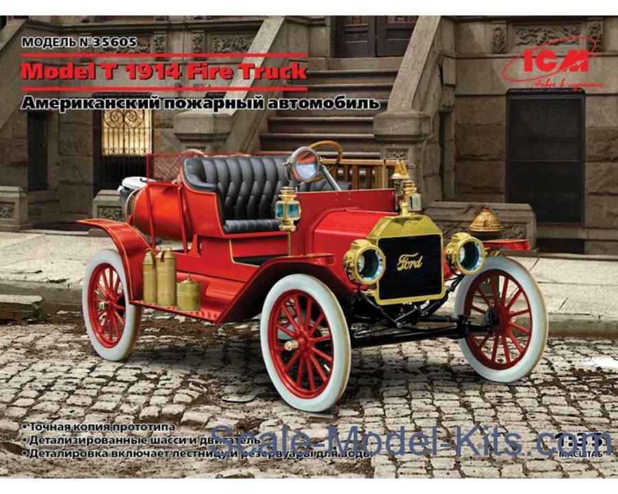 Plastic * | Icm 1/35 American Model T 1914 Fire Truck Less Expensive