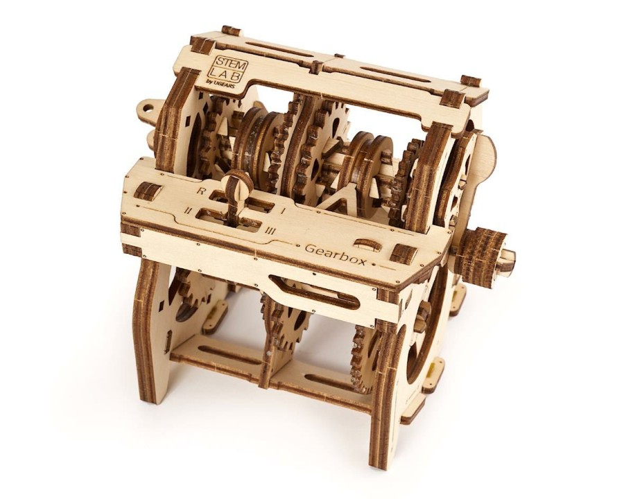 Wood * | Ugears Stem Lab Gearbox Wooden 3D Model Best-Selling